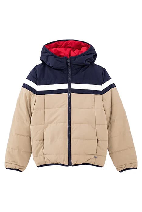 BOYS’ NAVY, CAMEL AND RED REVERSIBLE PADDED JACKET BEIGE by IKKS