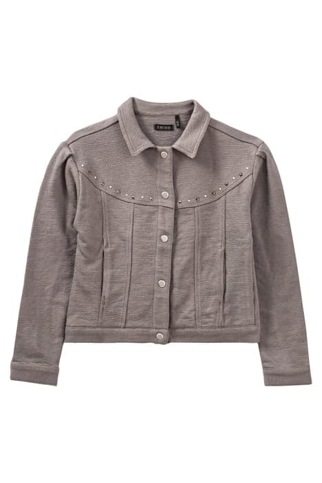 GIRLS’ LINEN GREY STUDDED CARDIGAN by IKKS