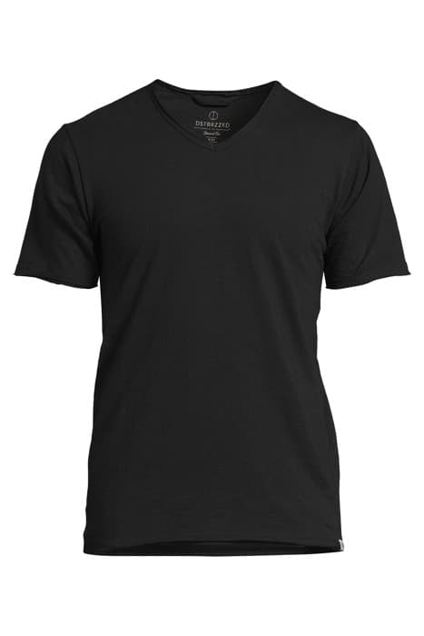 BASIC V-NECK TEE SLUB JERSEY BLACK by Dstrezzed