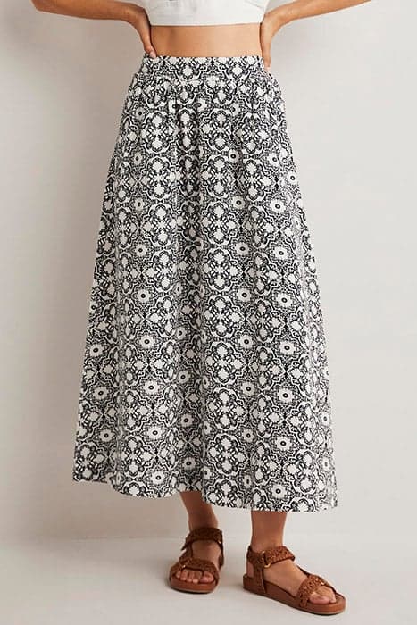 LINEN MIDI SKIRT MLT by Boden