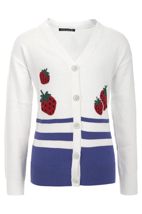 CARDIGAN VNECK INTARSIA WHITE by River Woods