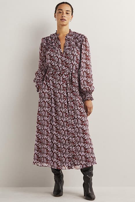 RUFFLE YOKE MIDI SHIRT DRESS PRP by Boden