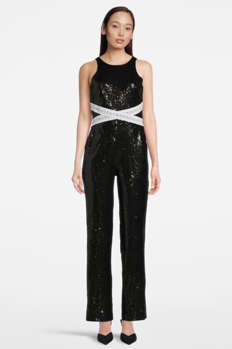 SEQUIN OVERALL LOGO TAPE BLACK by Marcell von Berlin