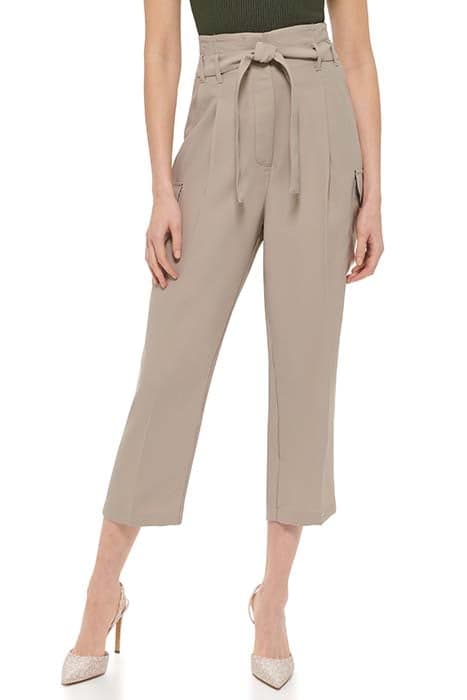 TIE HIGH WAIST TAPER CITY KHAKI by DKNY