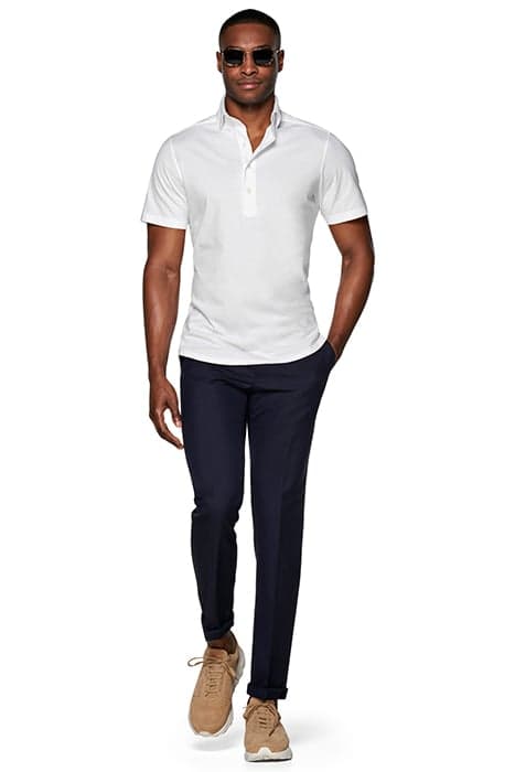 White Jersey Extra Slim Fit Short Sleeve Shirt by Suitsupply