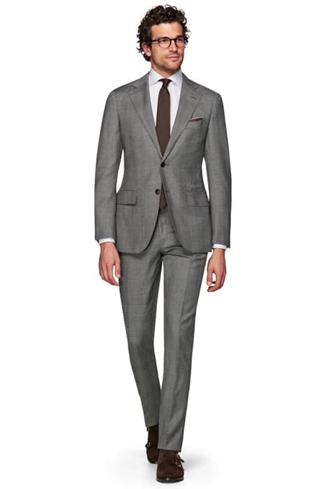 Light Grey Checked Lazio Suit by Suitsupply