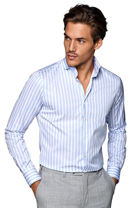 Light Blue Striped Extra Slim Fit Shirt by Suitsupply