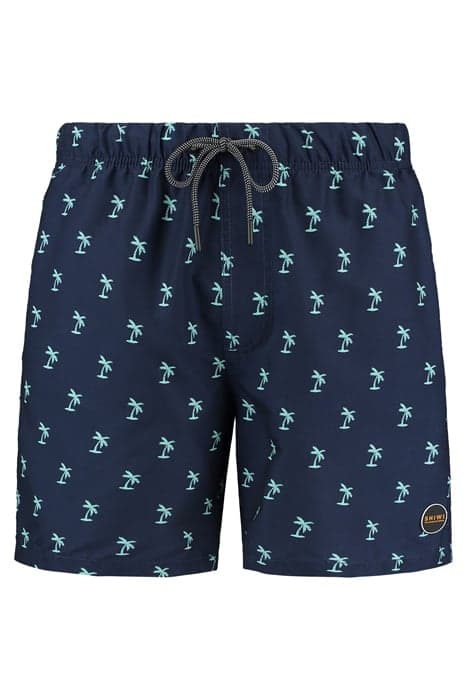 MEN SWIM SHORT SHIWI PALMTREE MICRO PEACH DARK NAVY BLUE by Shiwi