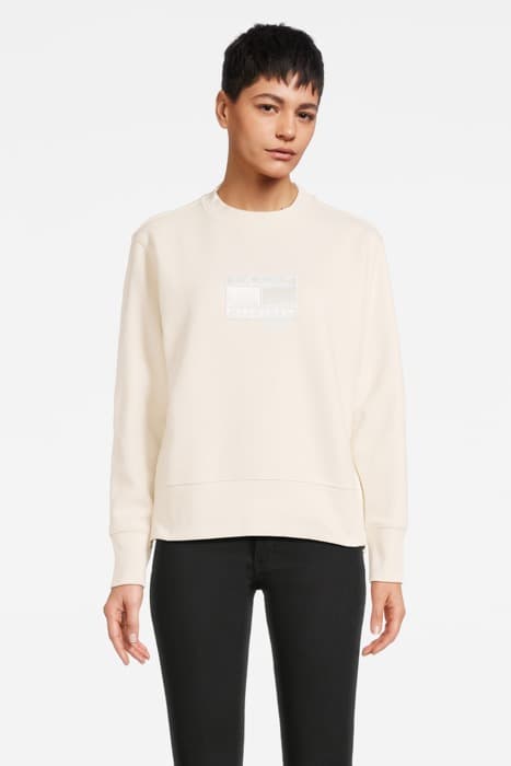 THL TONAL FLAG SWEAT BEIGE by Tommy Hilfiger