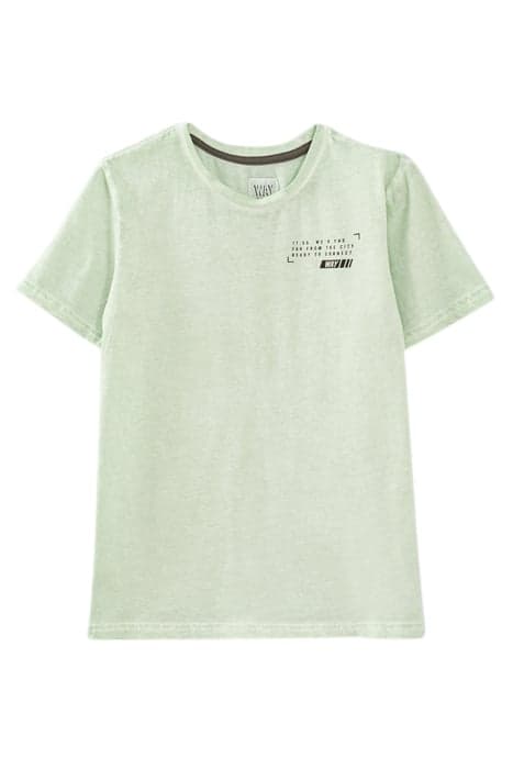 BOYS’ MINT ORGANIC T-SHIRT WITH PHOTOS ON BACK GREEN by IKKS