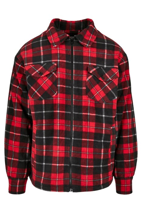 PLAID TEDDY LINED SHIRT JACKET RED/BLACK by Urban Classics