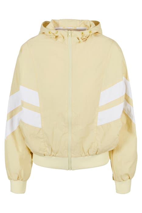 LADIES CRINKLE BATWING JACKET SOFTYELLOW/WHITE by Urban Classics