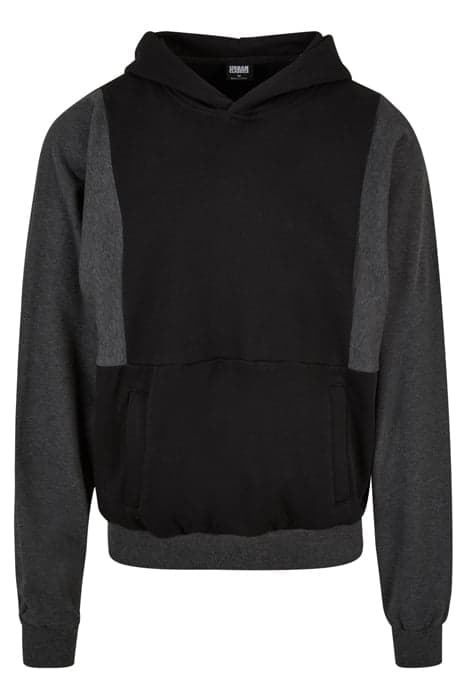 CUT ON SLEEVE HOODY BLACK/CHARCOAL by Urban Classics