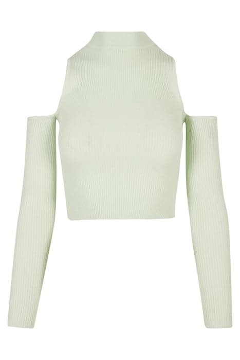 LADIES RIB KNIT CUT OUT SLEEVE LONGSLEEVE LIGHTMINT by Urban Classics