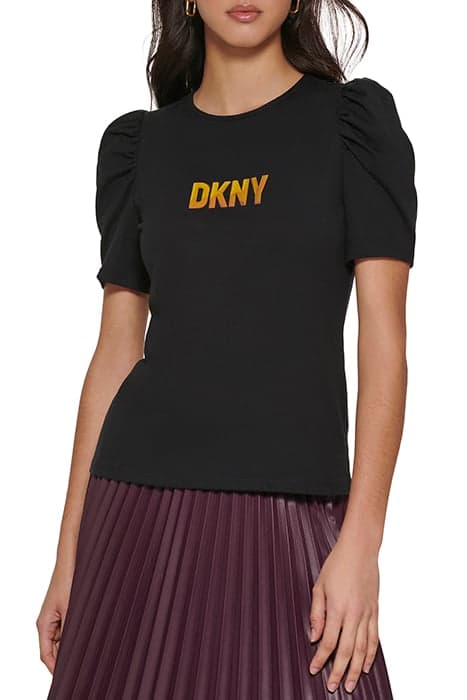 3/4 PUFF SLV CREW NE BLACK by DKNY