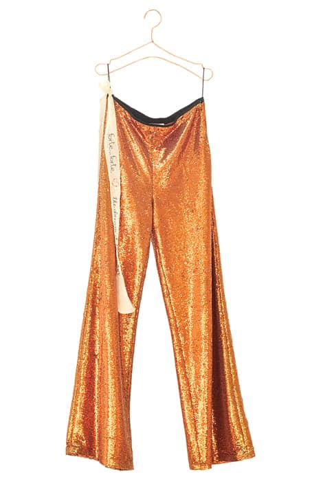 SEQUIN PALAZZO TROUSERS BRONZO by forte_forte