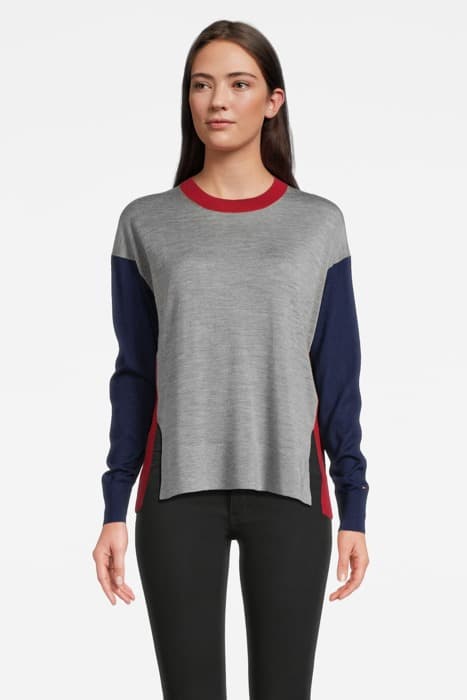 WOOL SILK BLOCK C-NK RED by Tommy Hilfiger