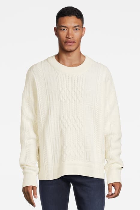 ARAN SIGNATURE SWEAT WHITE by Tommy Hilfiger