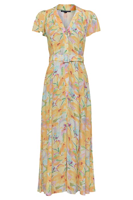 ISADORA DELPHINE S/S MAXI DRES GOLDEN GLAZE/CHLKPIN by French Connection