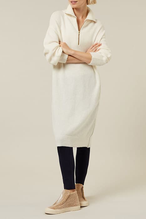 SOFT KNIT DRESS SOFT WHITE MELEE by 10DAYS