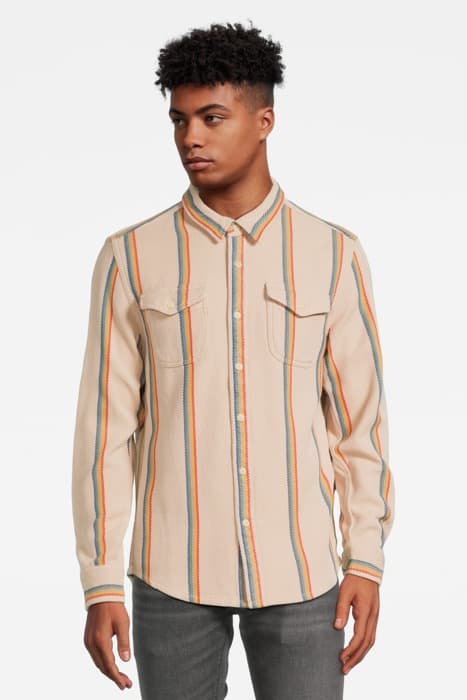 BLANKET SHIRT WHEAT RAINBOW STRIPE by Outerknown