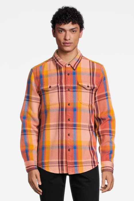 BLANKET SHIRT CORAL MAV PLAID by Outerknown