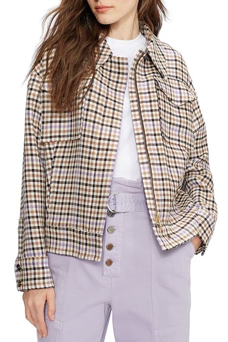 LUINA SHORT CHECK POCKETED JACKET NATURAL by Ted Baker