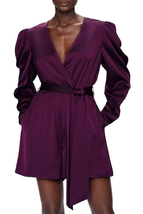 LIANNII WRAP FRONT PLAYSUIT WITH EXAGGERATED SLEEVE DP-PURPL by Ted Baker