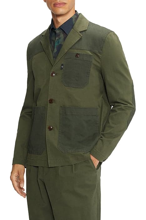 SKYLAI TONAL COLOUR BLOCKED BLAZER DK-GREEN by Ted Baker