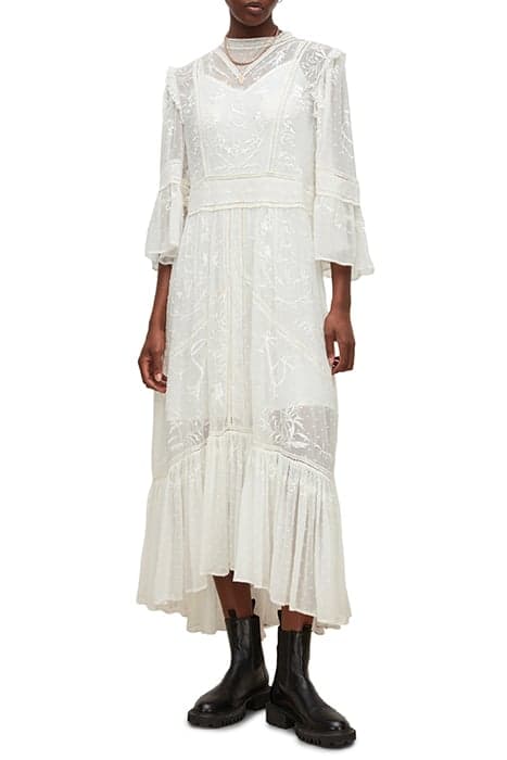 EMERY EMB DRESS OFF WHITE by AllSaints