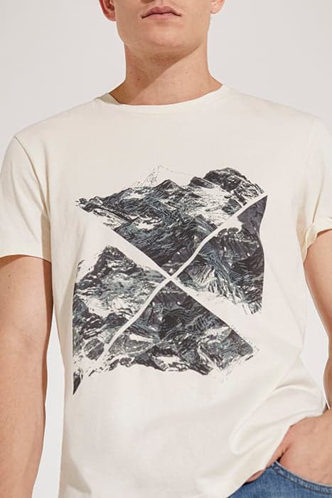 ECRU T-SHIRT WITH KHAKI MOUNTAIN IMAGE by IKKS