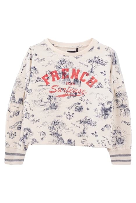 GIRLS’ ECRU TOILE DE JOUY PRINT ORGANIC SWEATSHIRT OFF-WHITE by IKKS