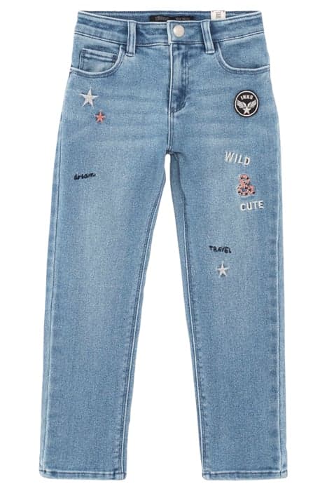 GIRLS’ STONE BLUE EMBROIDERED STRAIGHT JEANS STONE BLUE by IKKS