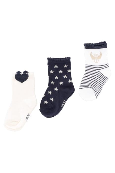 BABY GIRLS’ NAVY, WHITE STRIPE AND HEART SOCKS NAVY by IKKS