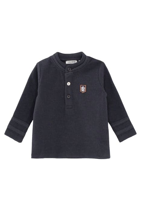 BABY BOYS’ NAVY WAFFLE POLO SHIRT WITH FLAG ON BACK NAVY by IKKS