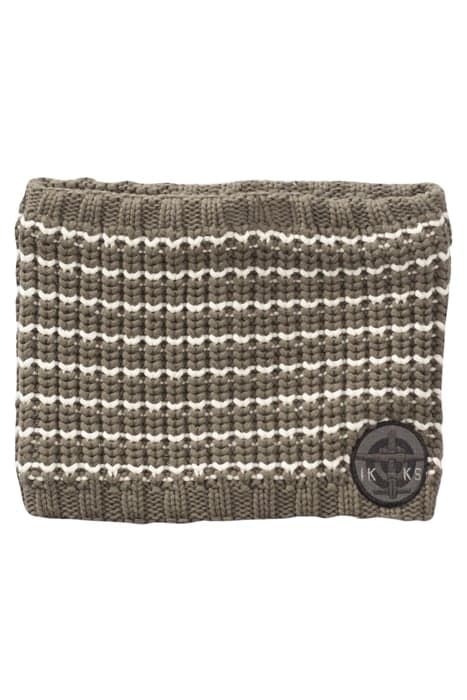 BOYS’ KHAKI KNIT SNOOD WITH WHITE STRIPES KHAKI by IKKS