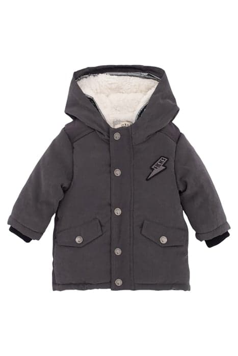 BABY BOYS’ GREY FUR-LINED DOUBLE HOODED PARKA GREY by IKKS