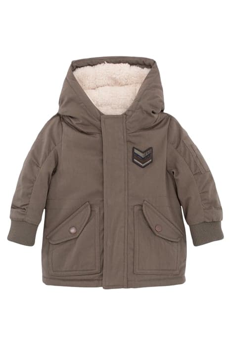 BABY BOYS’ KHAKI FUR-LINED PARKA WITH AVIATOR GOGGLES KHAKI by IKKS