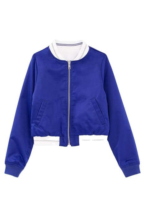 GIRLS’ WHITE AND BLUE REVERSIBLE BOMBER JACKET MEDIUM BLUE by IKKS