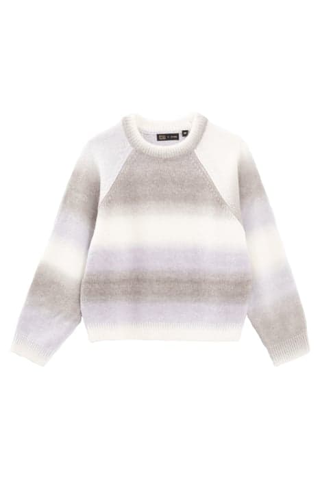 GIRLS’ VANILLA BLURRY STRIPED KNIT CROPPED SWEATER WHEAT by IKKS