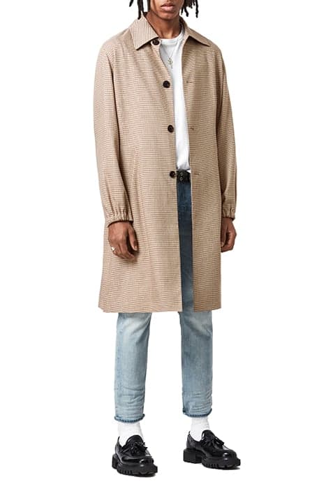 AXON COAT BROWN/BEIGE CHECK by AllSaints