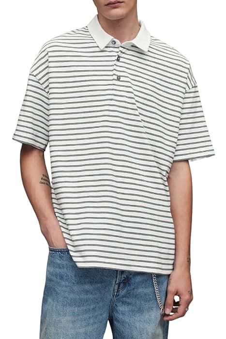 AVE SS POLO CHALK WHT/JET BLK by AllSaints