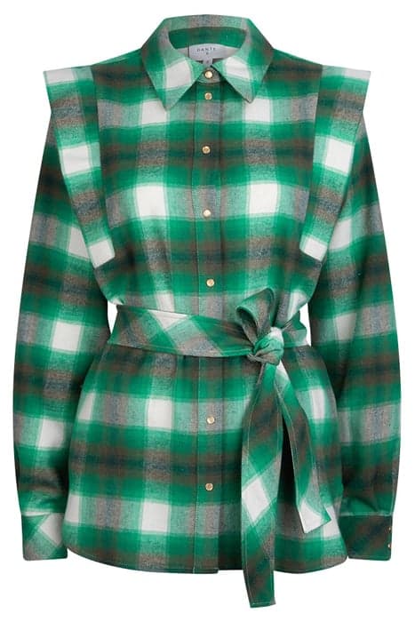 ROSY BELTED CHECK SHIRT BASIL GREEN by Dante6