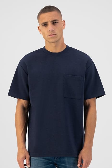 T-SHIRT BOXY FIT INTERLOCK MELANGE DK. NAVY by Dstrezzed