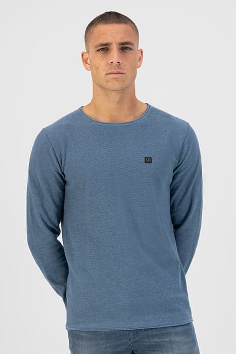 CREW NECK PLAITED COTTON CAPTAIN BLUE by Dstrezzed