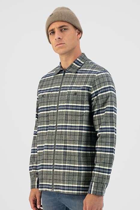 ZIPPED OVERSHIRT FANCY TARTAN STORMY WEATHER by Dstrezzed