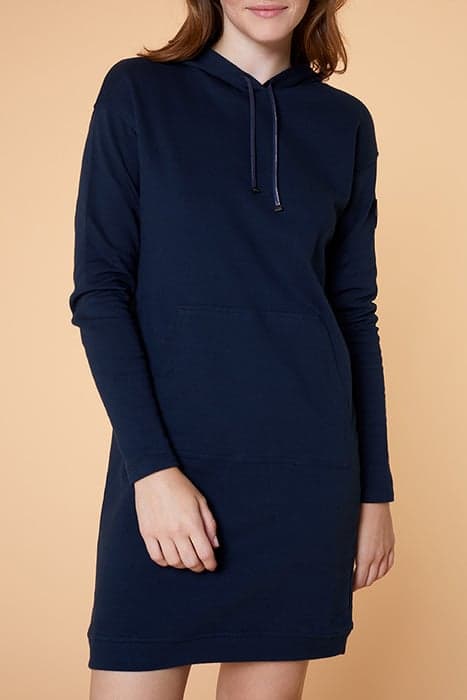 RIEZ - FLEECE HOODIE DRESS NAVY by ONE STEP