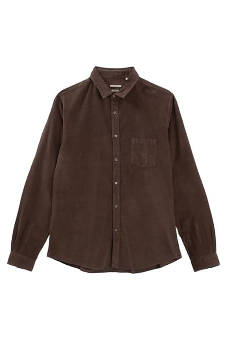 DARK CHOCOLATE NEEDLECORD REGULAR SHIRT by IKKS