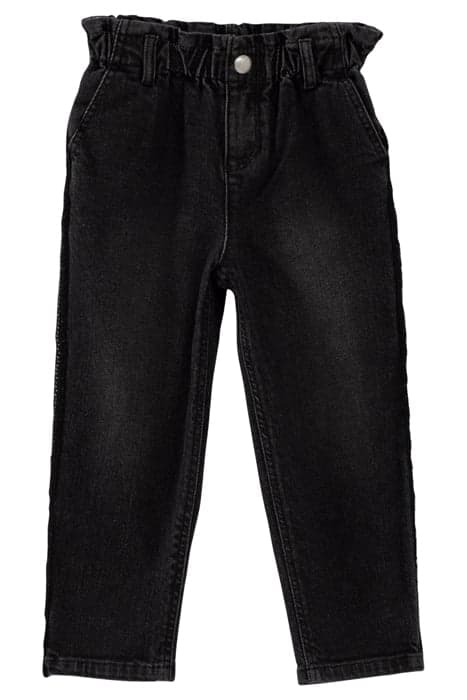 GIRLS’ USED BLACK PAPERBAG JEANS WITH SIDE BANDS BLACK USED by IKKS