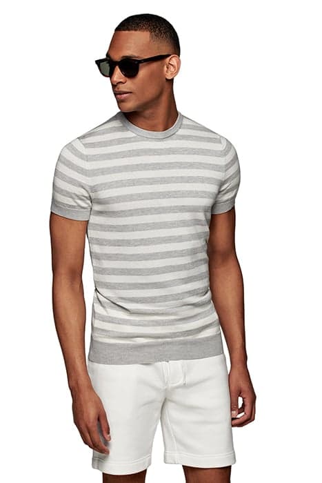 GREY SHORT SLEEVE CREWNECK by Suitsupply